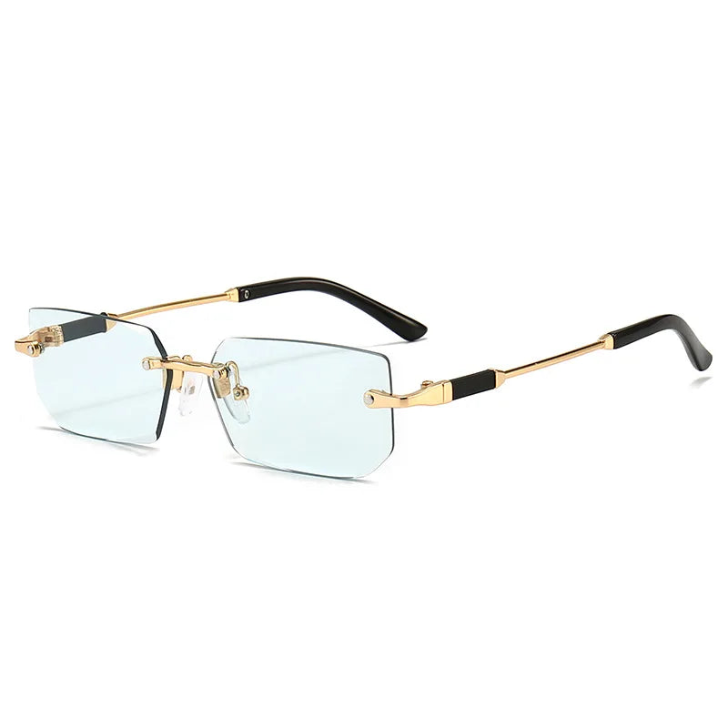 Randlose Rechteck Sonnenbrille – Streetwear Unisex | Verspiegelt | Sommer