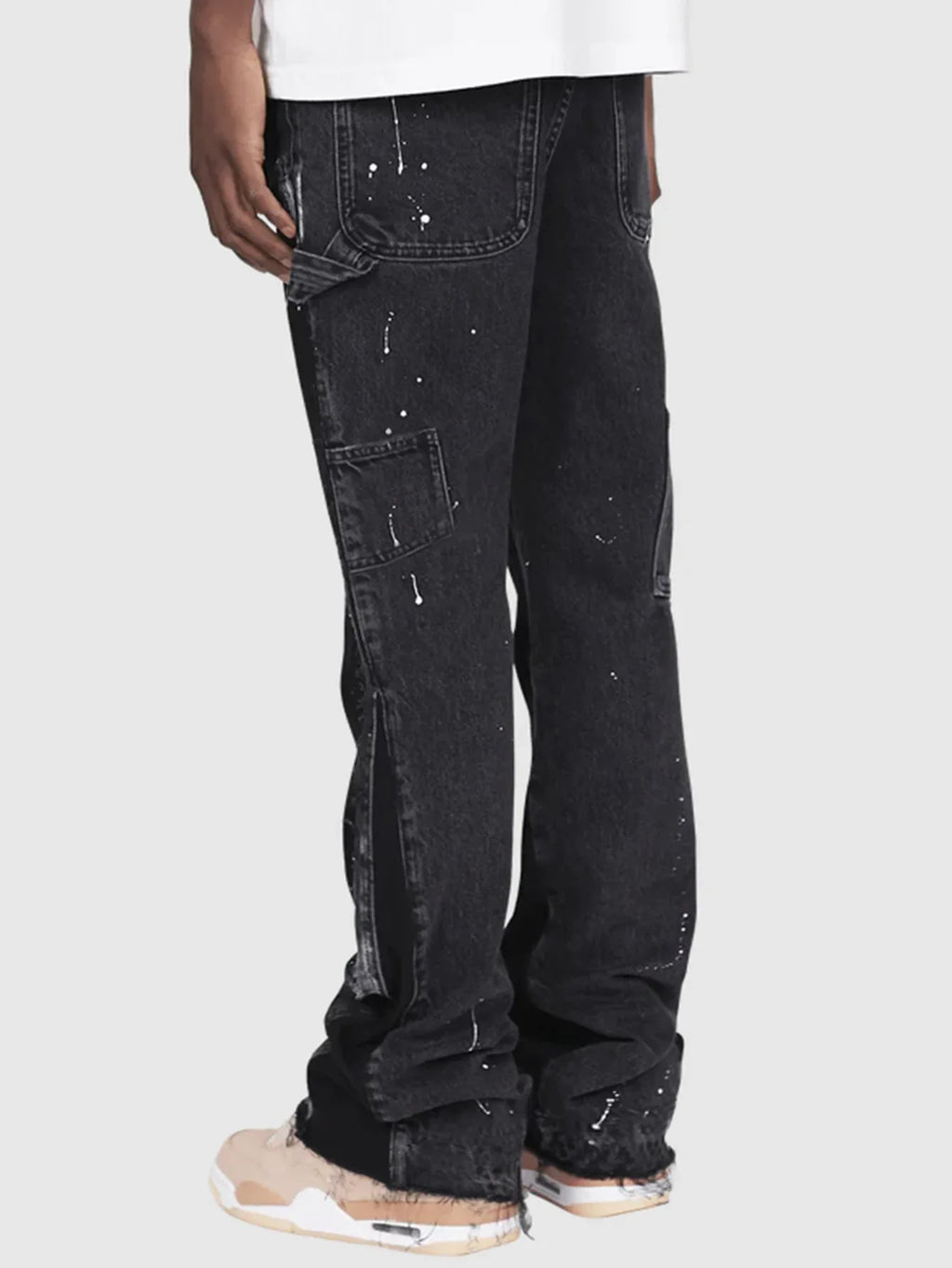 Herren Denim Schlaghose – Streetwear Patchwork Jeans S-XL