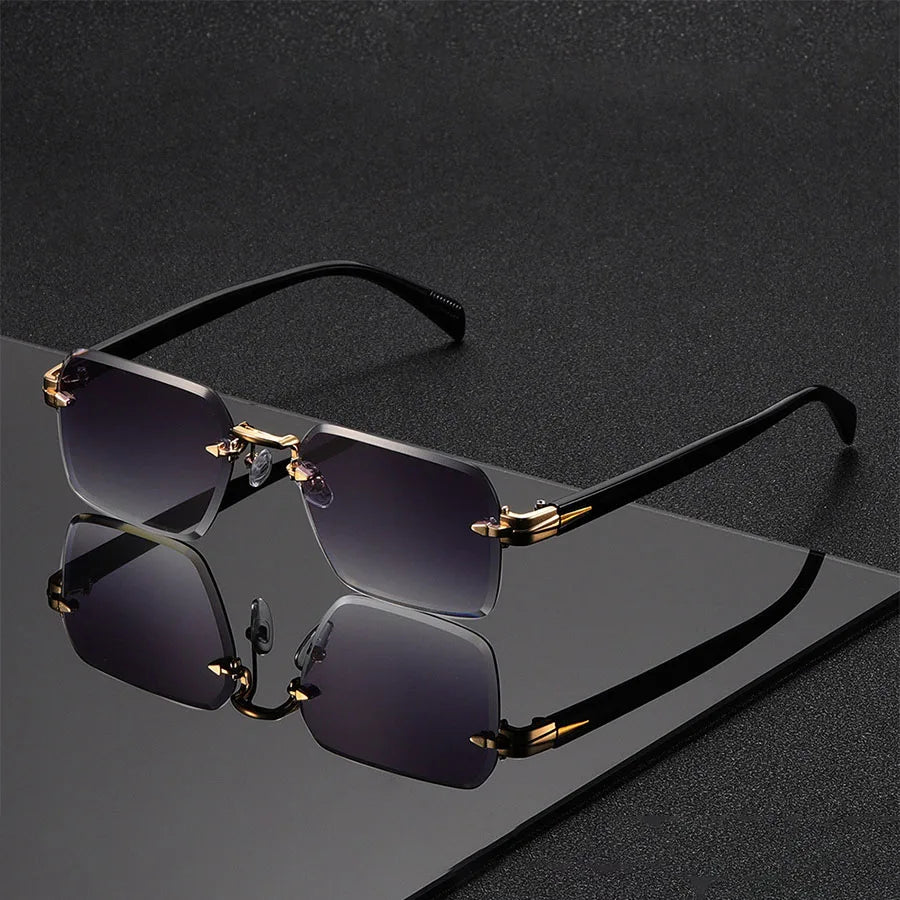 Rahmenlose Unisex-Sonnenbrille – Vintage Gradient Style