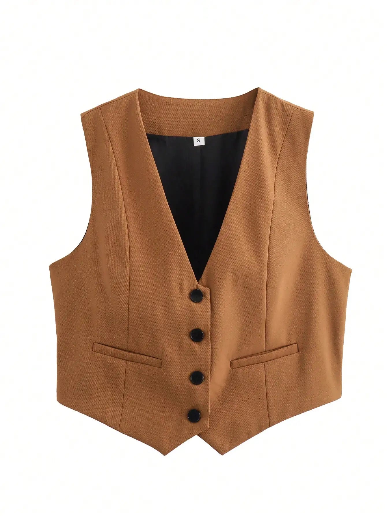 Damen Ärmellose Crop-Weste – Casual, Chic & Vielseitig