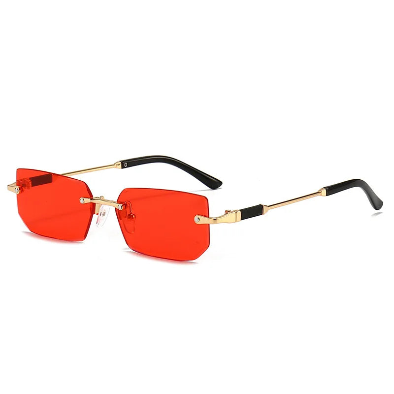 Randlose Rechteck Sonnenbrille – Streetwear Unisex | Verspiegelt | Sommer