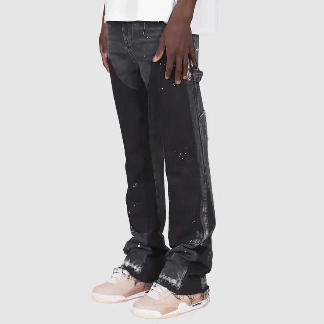 Herren Denim Schlaghose – Streetwear Patchwork Jeans S-XL