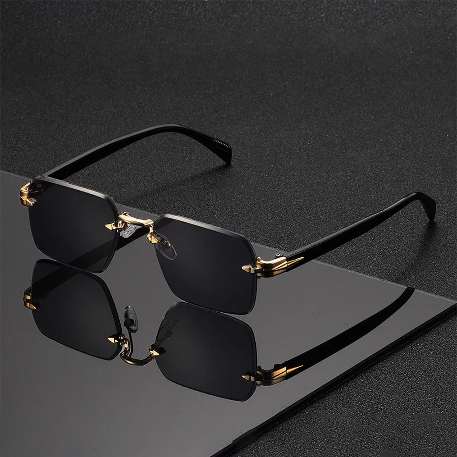 Rahmenlose Unisex-Sonnenbrille – Vintage Gradient Style