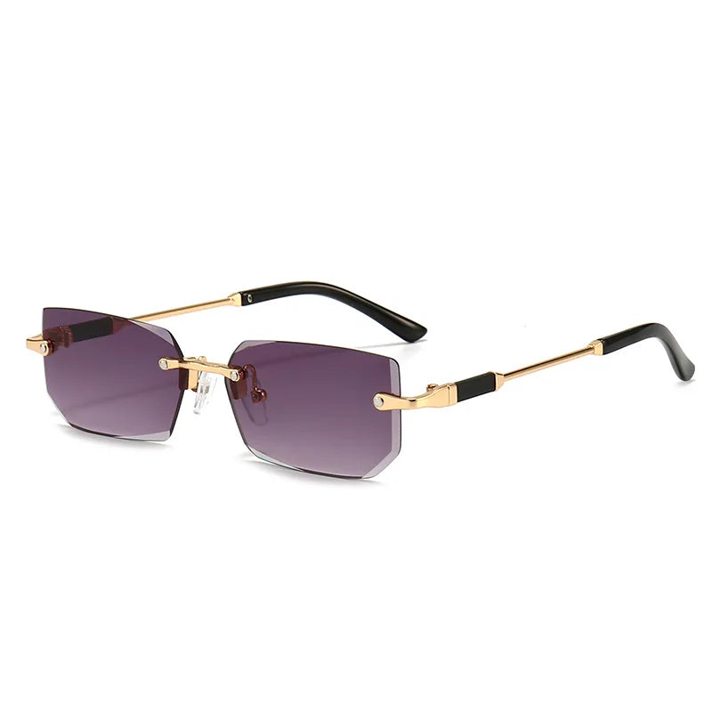 Randlose Rechteck Sonnenbrille – Streetwear Unisex | Verspiegelt | Sommer