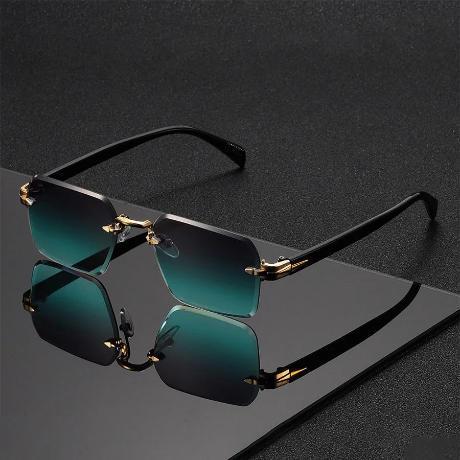 Rahmenlose Unisex-Sonnenbrille – Vintage Gradient Style