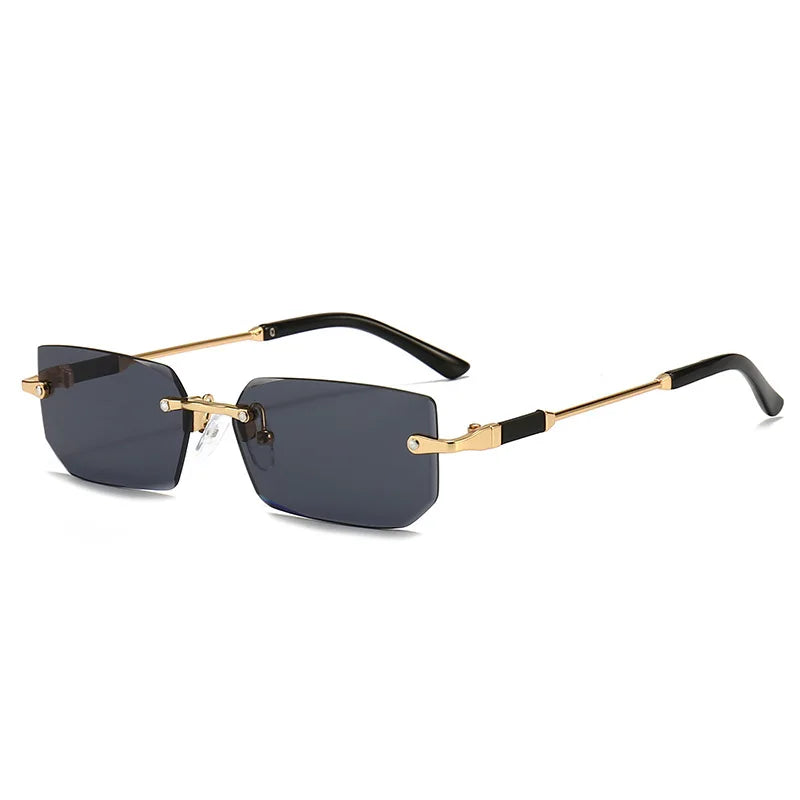 Randlose Rechteck Sonnenbrille – Streetwear Unisex | Verspiegelt | Sommer