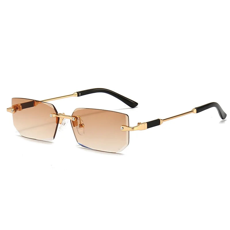 Randlose Rechteck Sonnenbrille – Streetwear Unisex | Verspiegelt | Sommer