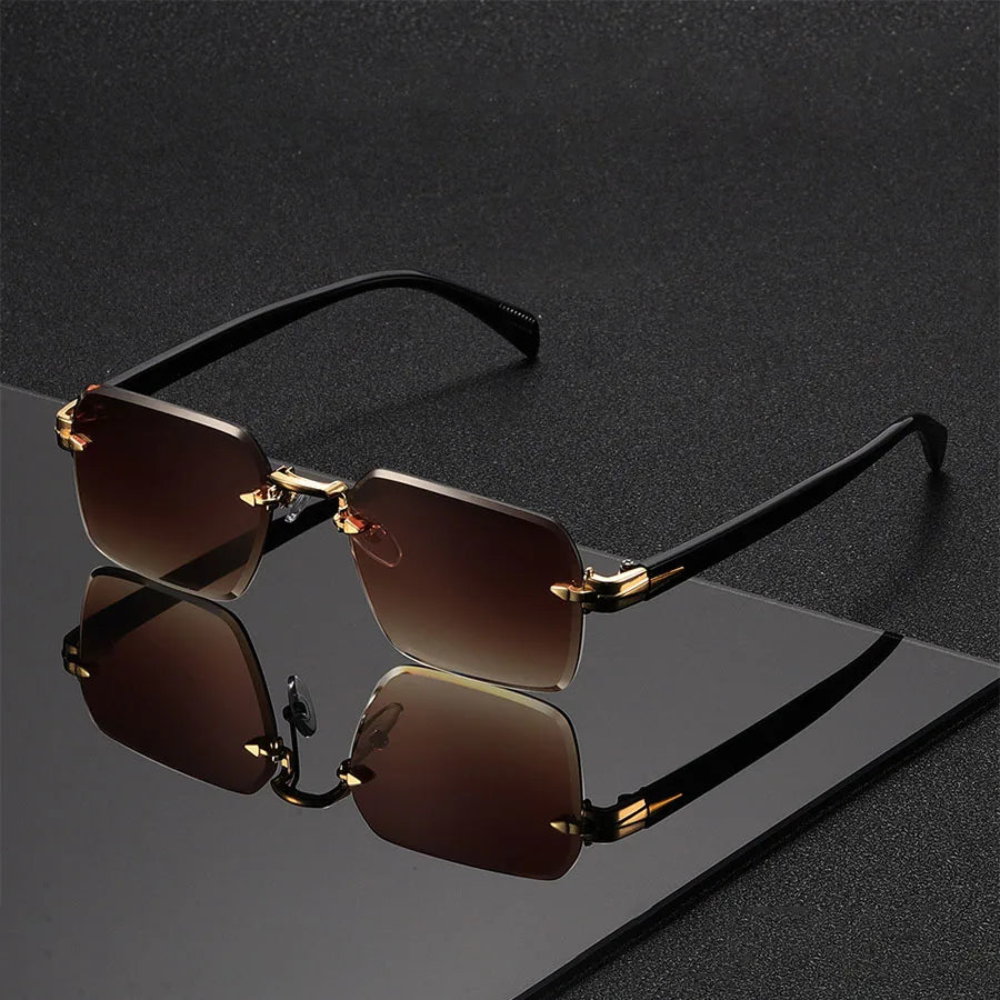 Rahmenlose Unisex-Sonnenbrille – Vintage Gradient Style