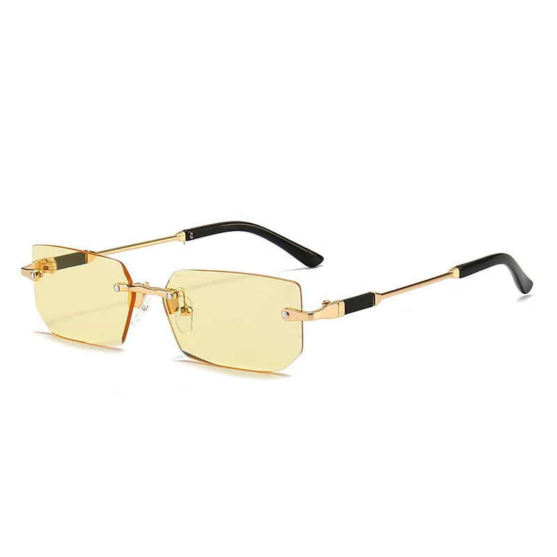 Randlose Rechteck Sonnenbrille – Streetwear Unisex | Verspiegelt | Sommer
