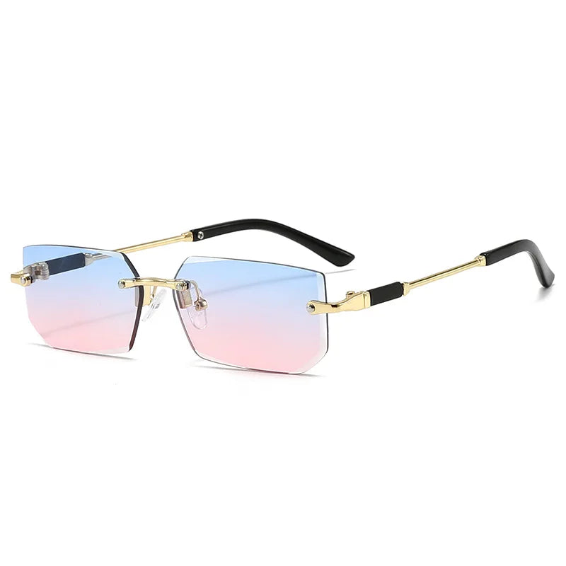 Randlose Rechteck Sonnenbrille – Streetwear Unisex | Verspiegelt | Sommer