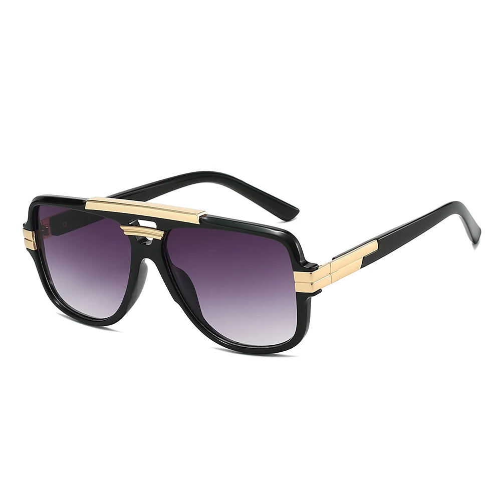 Double Bridge Pilot Sonnenbrille – Übergroß, UV400, Unisex