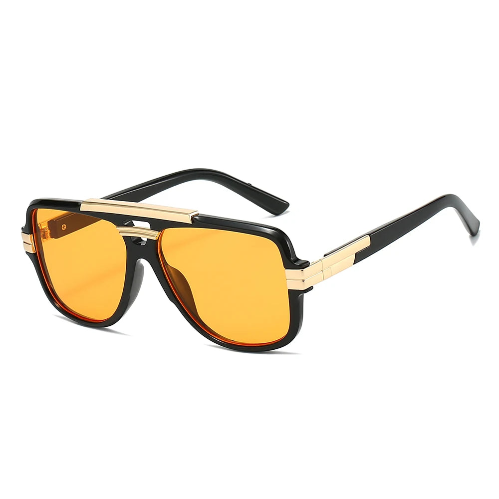 Double Bridge Pilot Sonnenbrille – Übergroß, UV400, Unisex