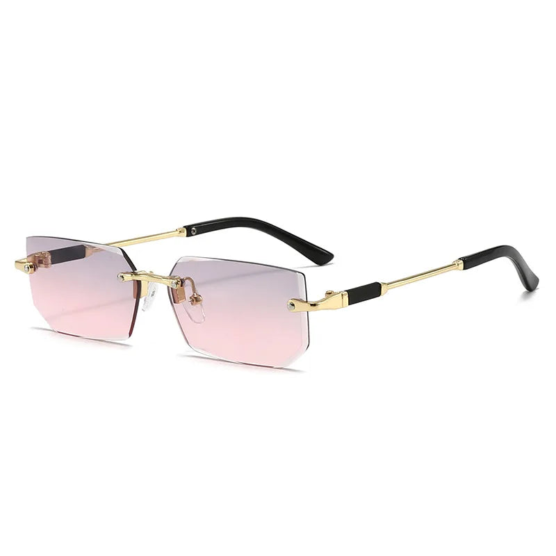 Randlose Rechteck Sonnenbrille – Streetwear Unisex | Verspiegelt | Sommer