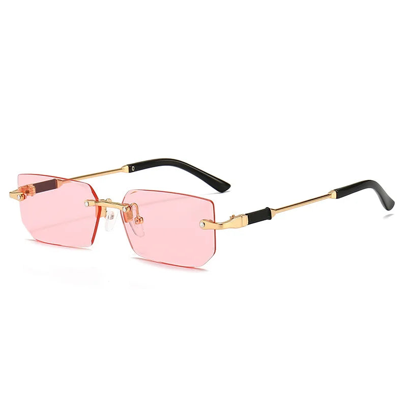 Randlose Rechteck Sonnenbrille – Streetwear Unisex | Verspiegelt | Sommer