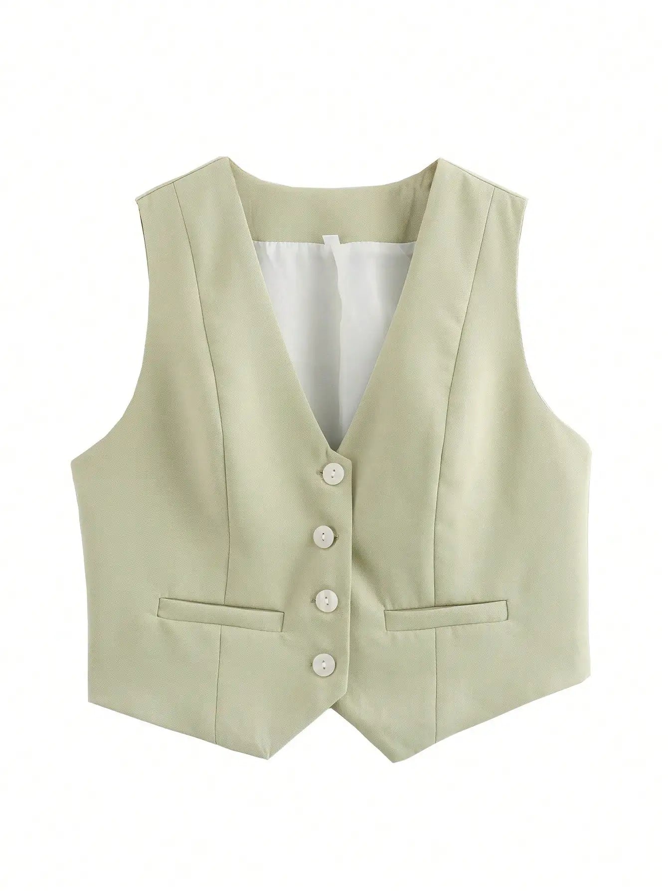 Damen Ärmellose Crop-Weste – Casual, Chic & Vielseitig