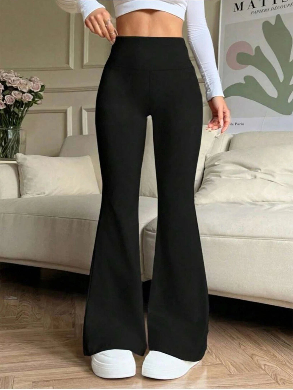 Damen Schlaghose mit Hoher Taille – Stylisch, Dehnbar & Bequem