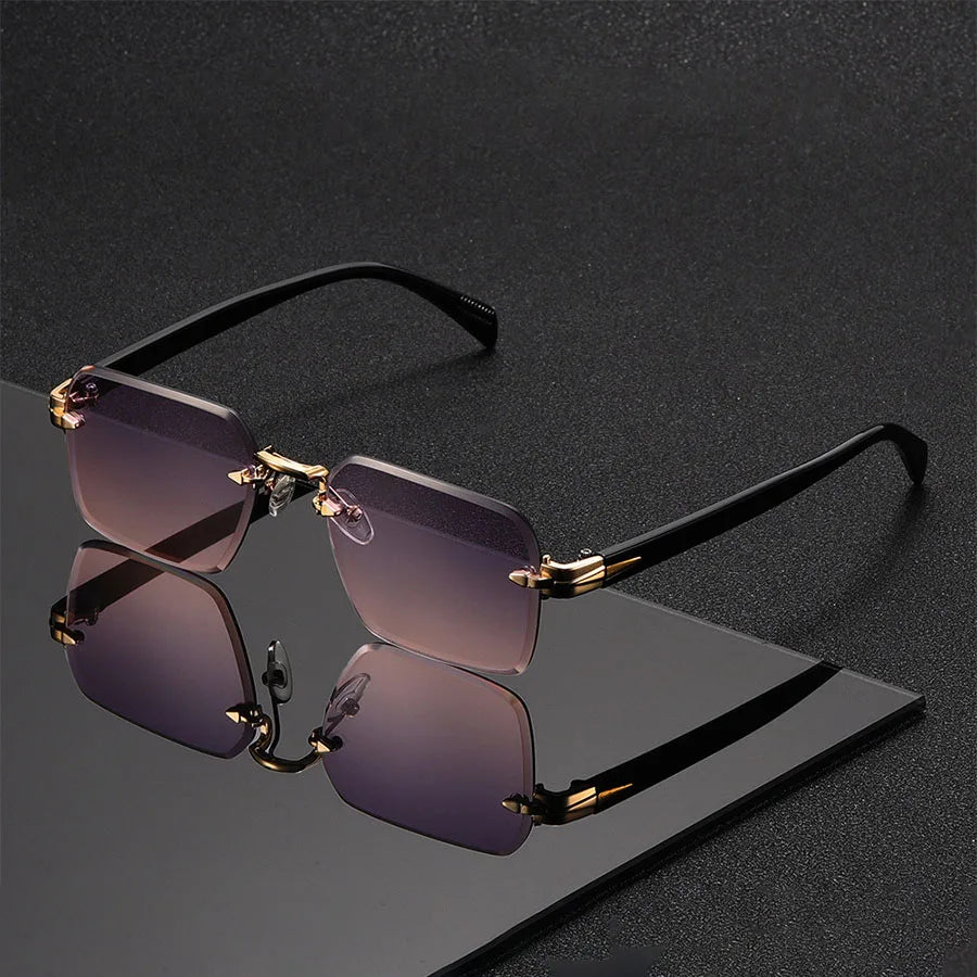 Rahmenlose Unisex-Sonnenbrille – Vintage Gradient Style