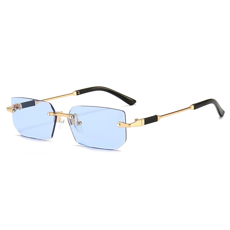 Randlose Rechteck Sonnenbrille – Streetwear Unisex | Verspiegelt | Sommer