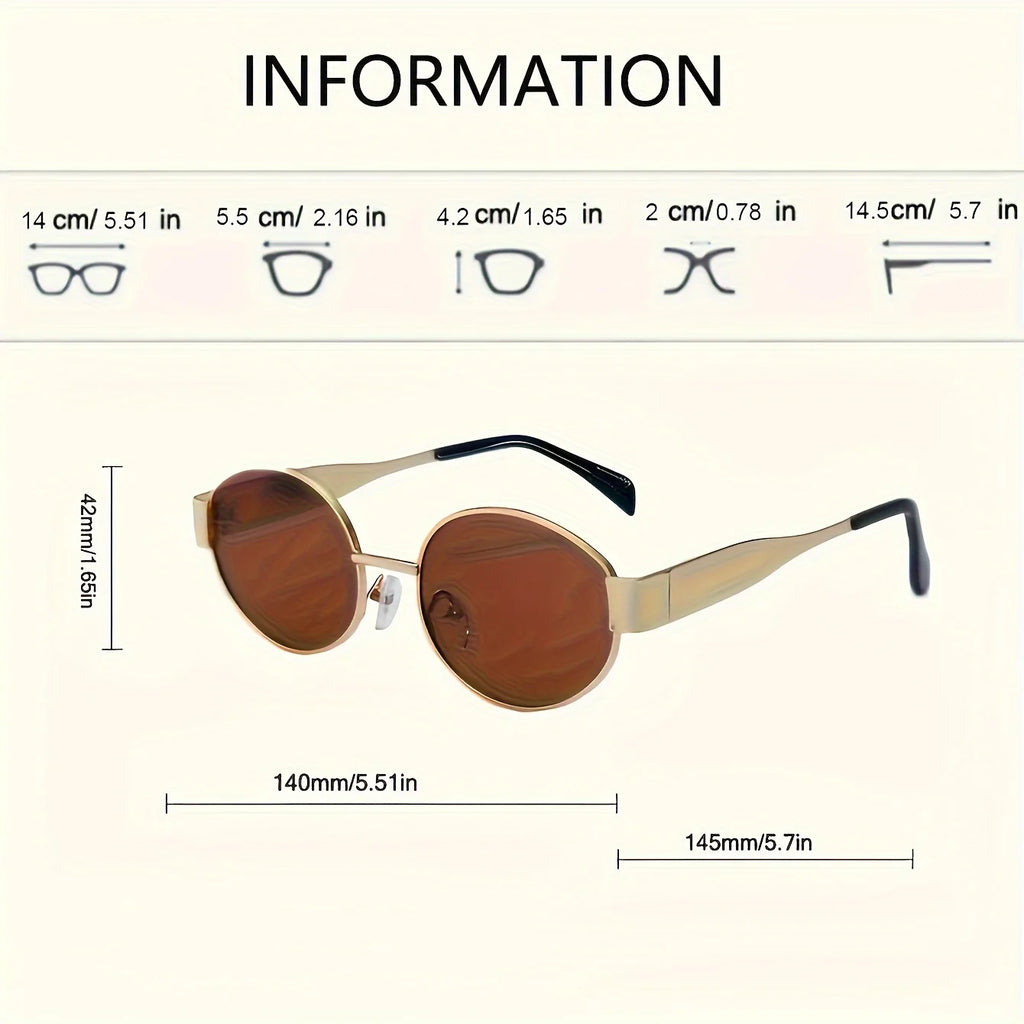 Ovale Damen Sonnenbrille mit Metallrahmen – Elegant & Trendig