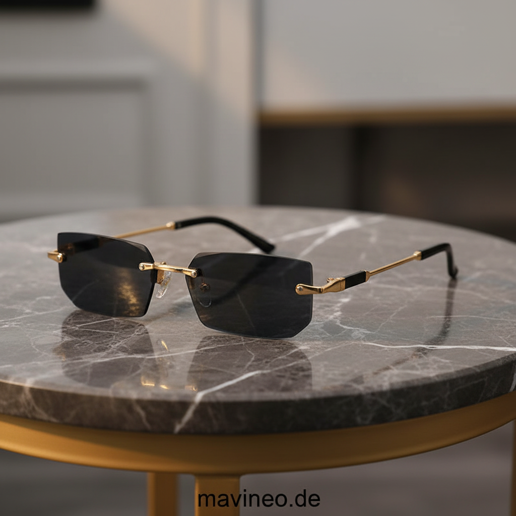 Eleganter Tisch – Schwarze Brille